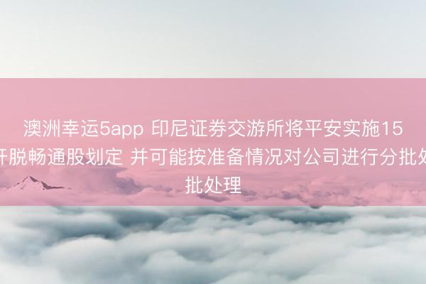 澳洲幸運5app 印尼證券交游所將平安實施15%開脫暢通股劃定 并可能按準備情況對公司進行分批處理